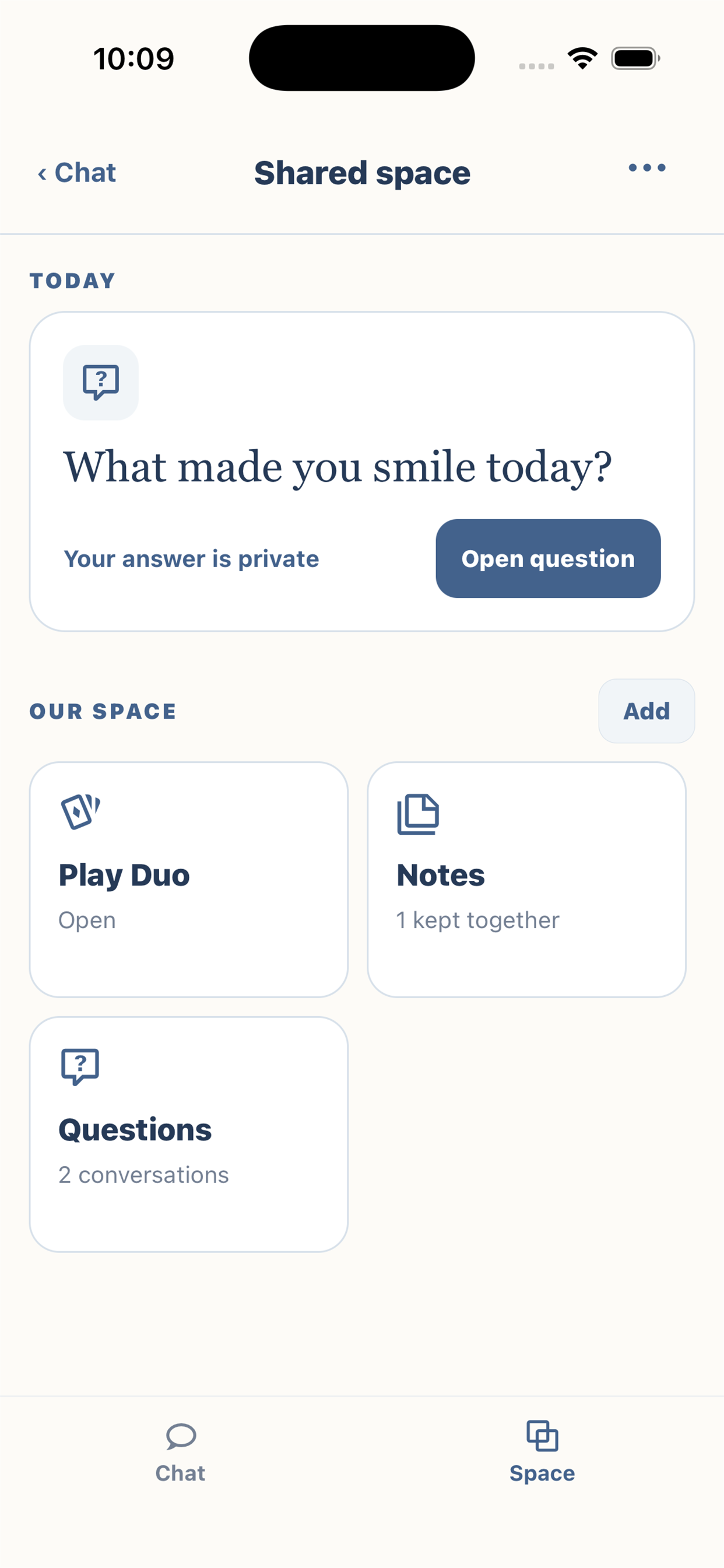 La&ccedil;o Shared Space home with notes and questions